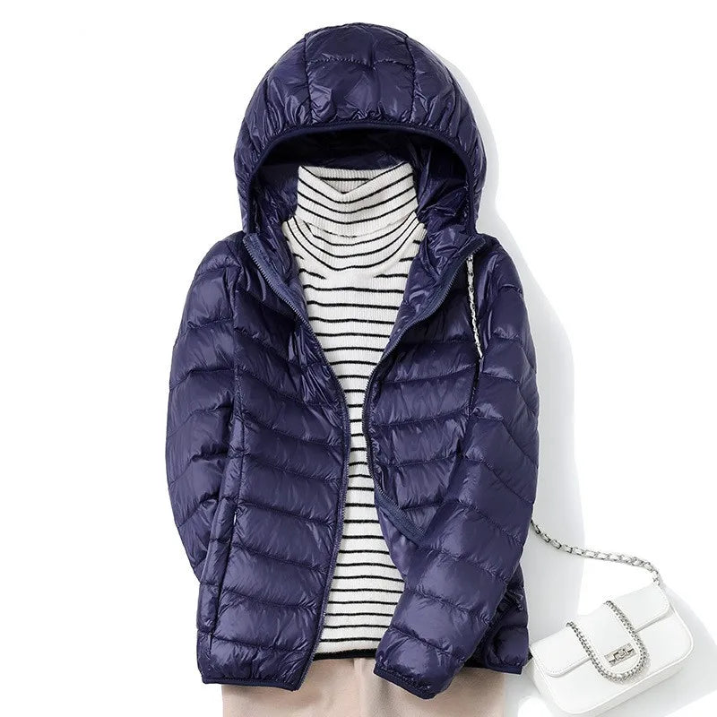 Kvinders Kort Pufferjakke Ultralight Casual Trendy