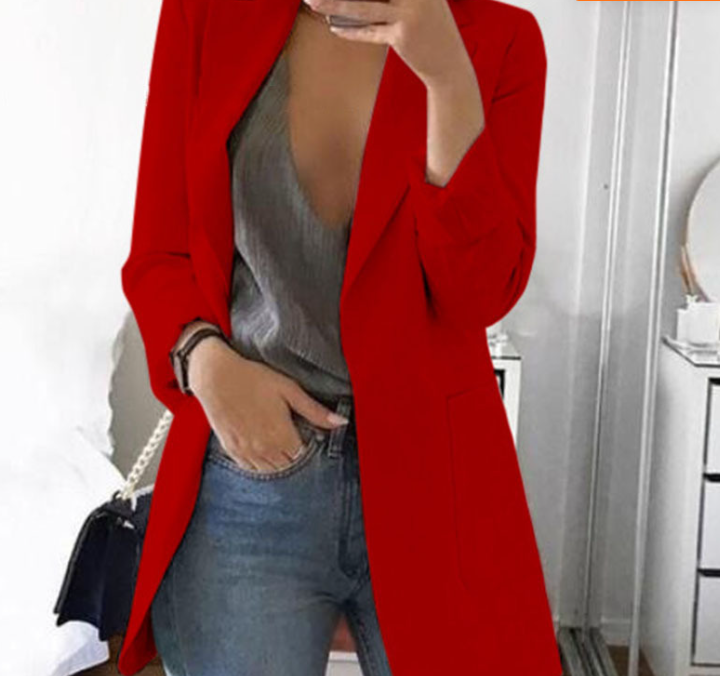 Kvinders Lang Blazerfrakke Trendy