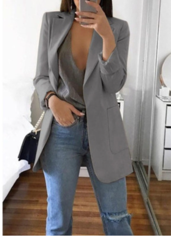 Kvinders Lang Blazerfrakke Trendy