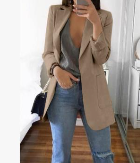 Kvinders Lang Blazerfrakke Trendy