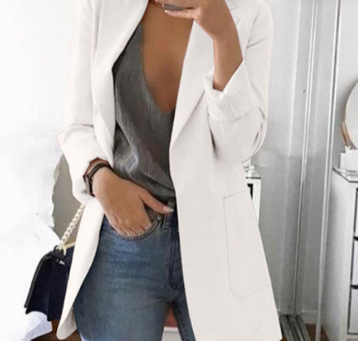 Kvinders Lang Blazerfrakke Trendy