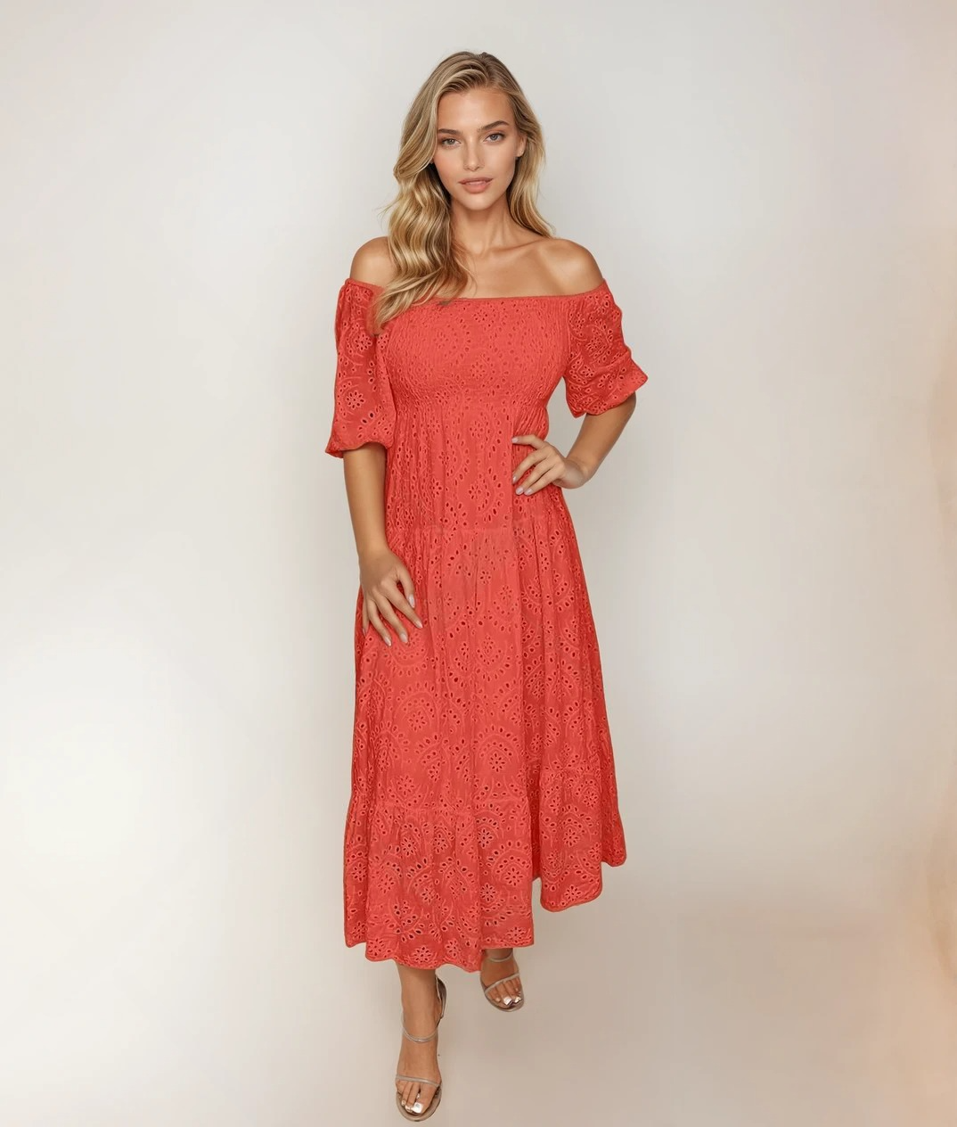 Kvinders Lang Blondekjole Elegant Blødt Blonde