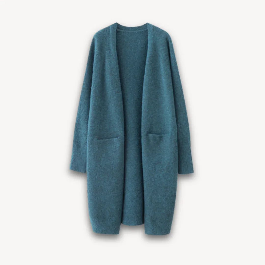 Kvinders Lang Cardigan Åben Front