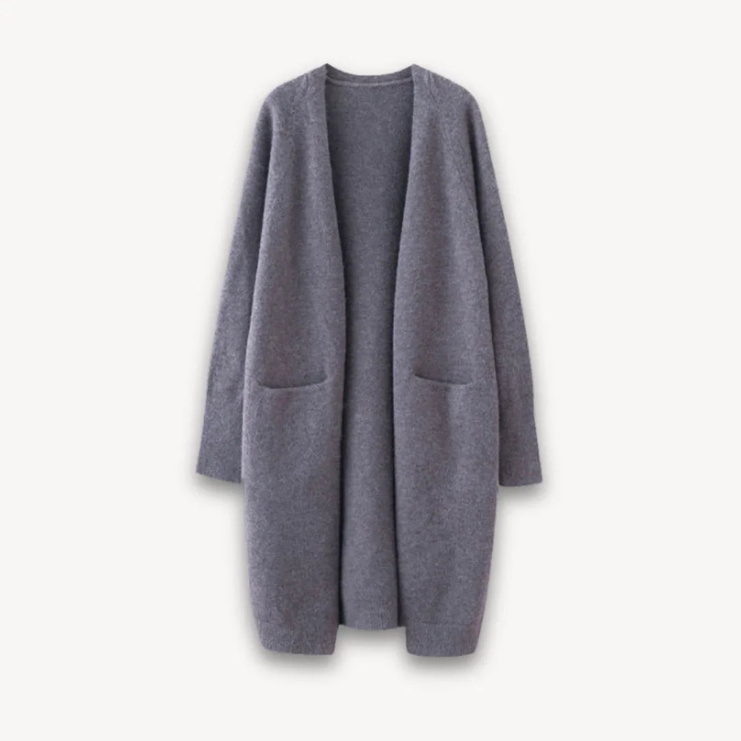 Kvinders Lang Cardigan Åben Front