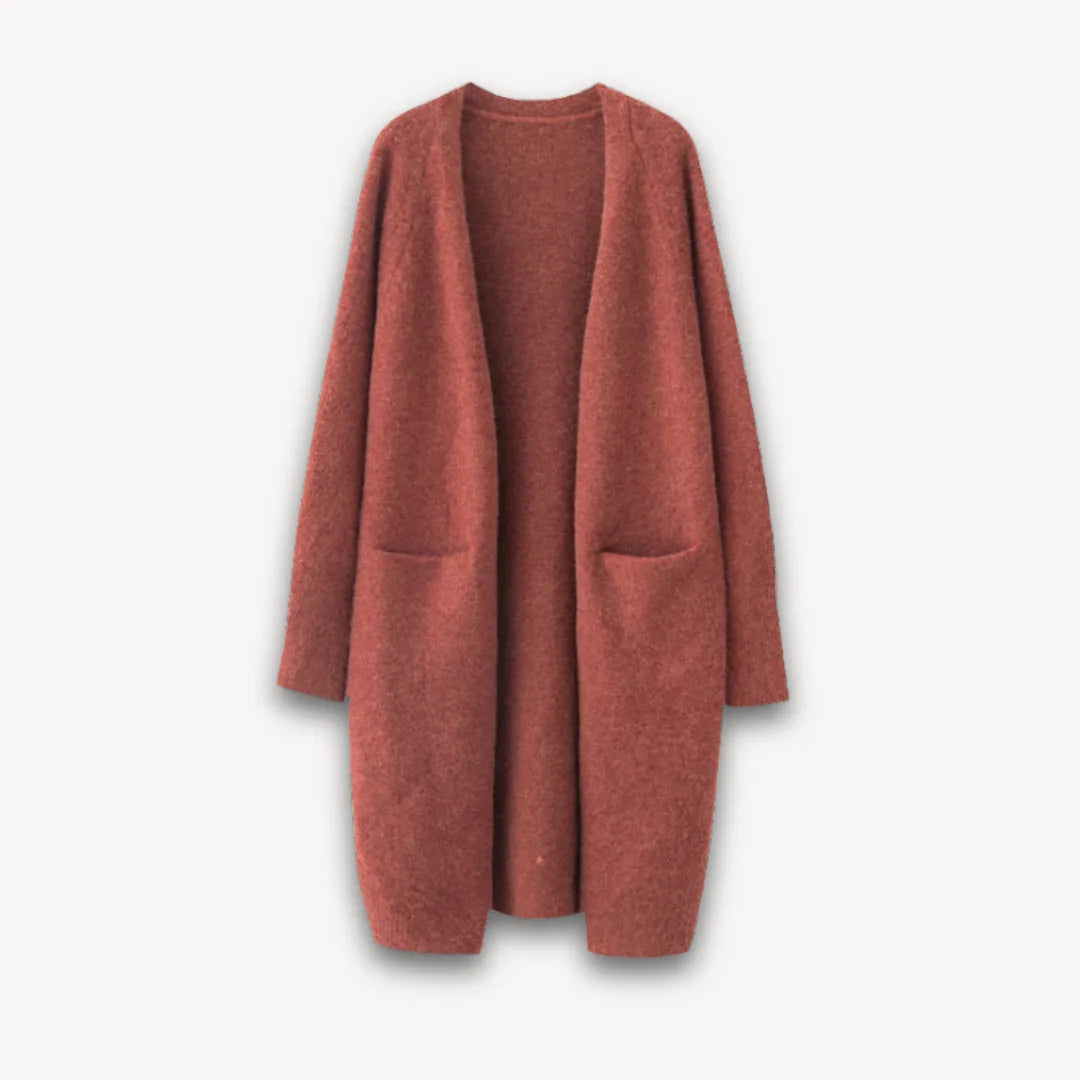 Kvinders Lang Cardigan Åben Front