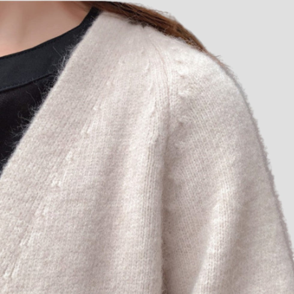Kvinders Lang Cardigan med Åben Front