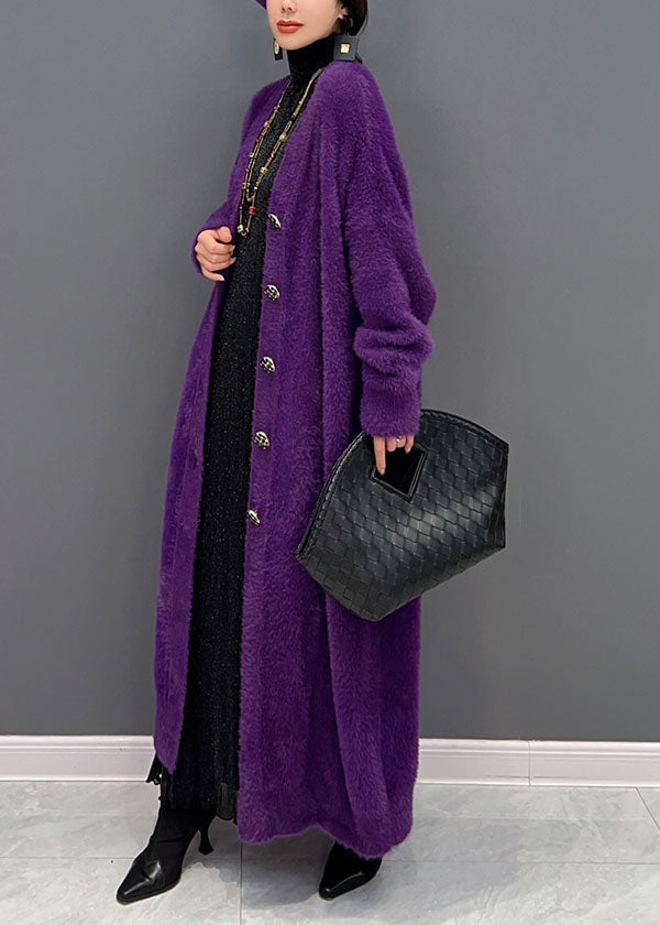 Kvinders Lang Cardigan med V-hals