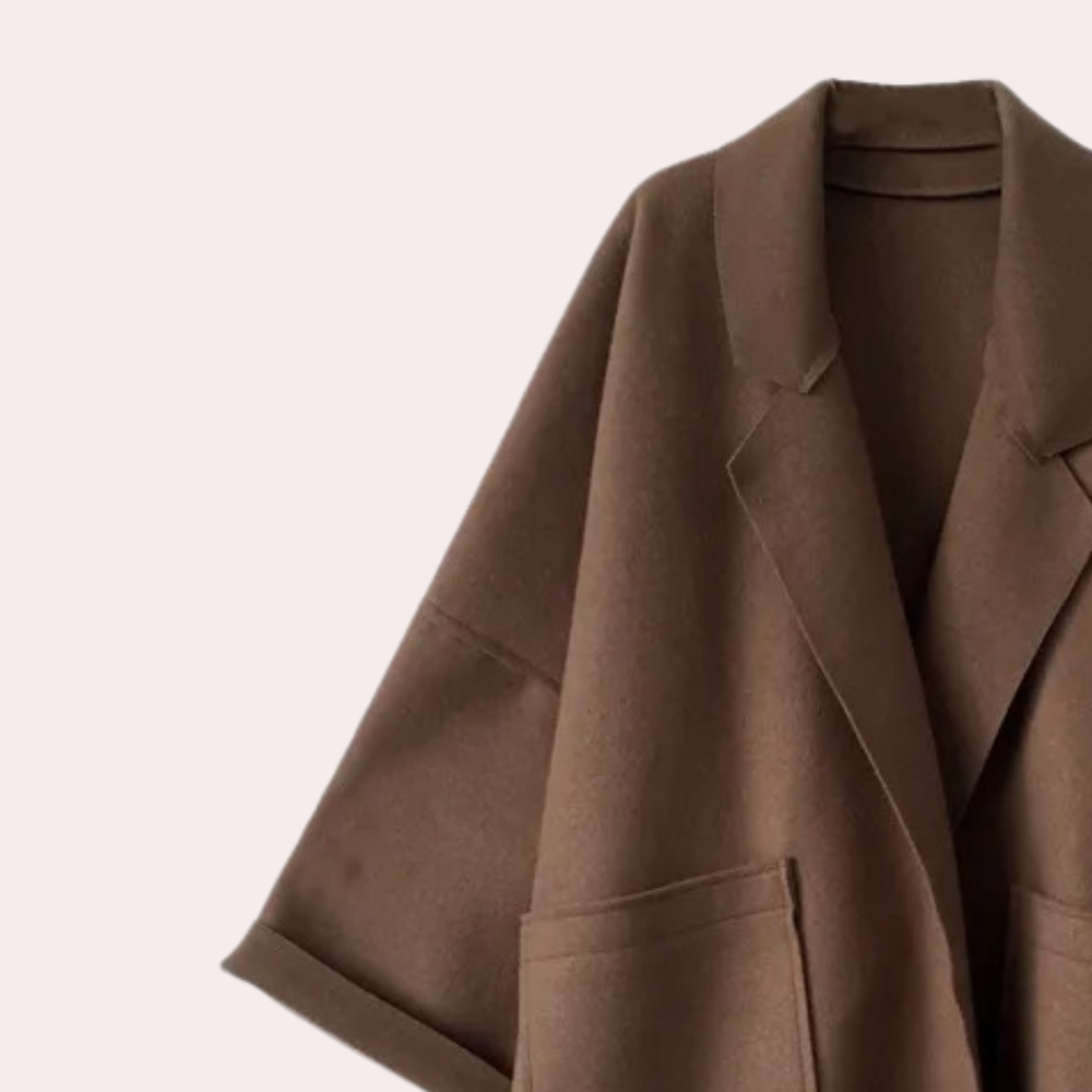 Kvinders Lang Frakke med Vintage Stil