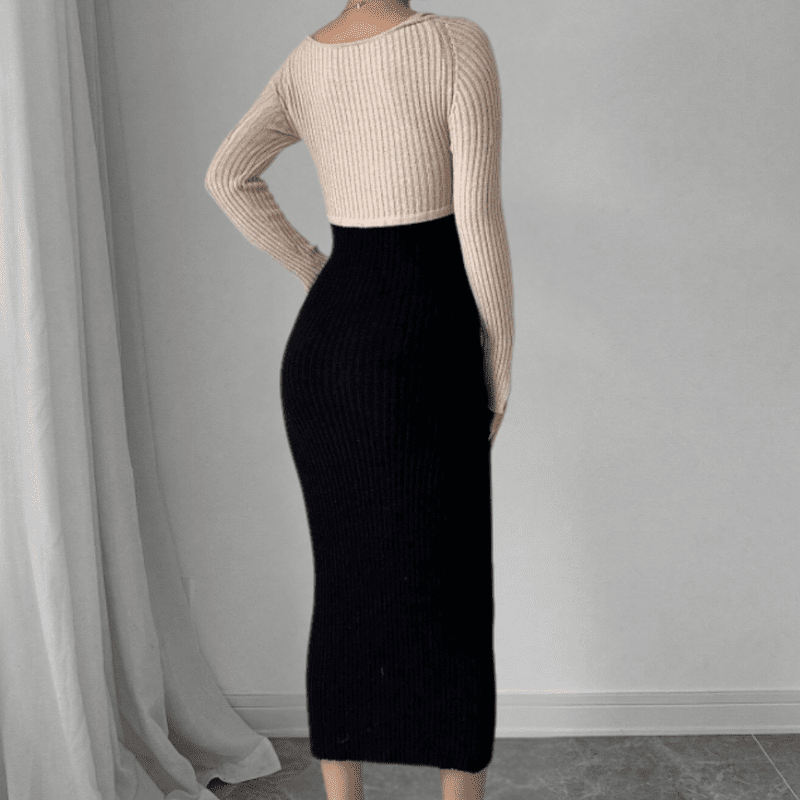 Kvinders Langærmet Kjole Justeret Design Polyester