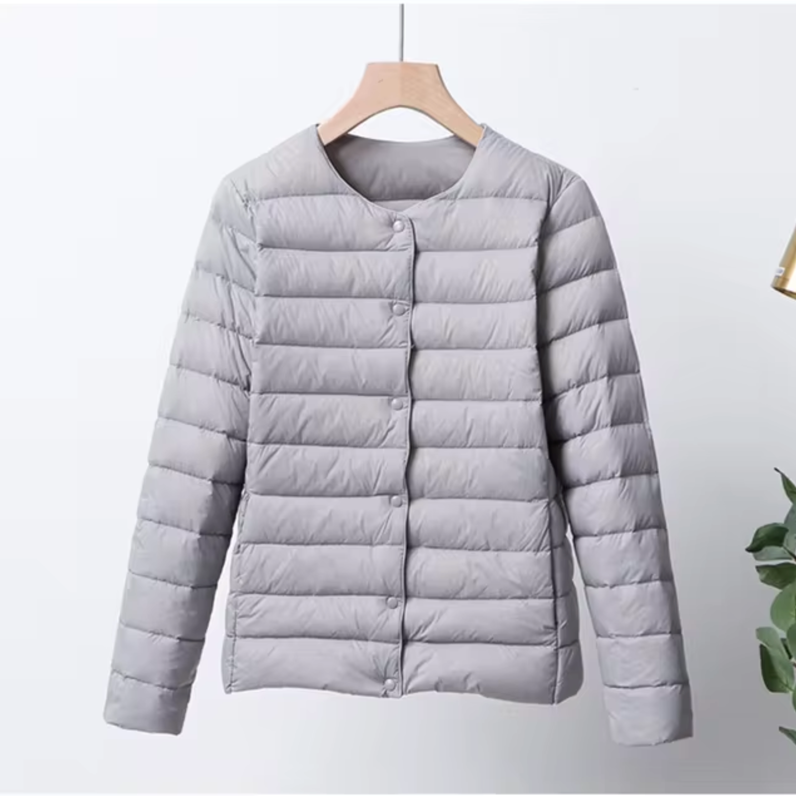 Kvinders Letvægts Down Jakke - Slim Fit - Uden Krave