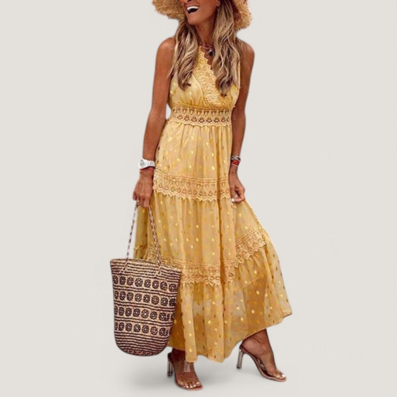 Kvinders Maxi Kjole Boho Stil Let Coton