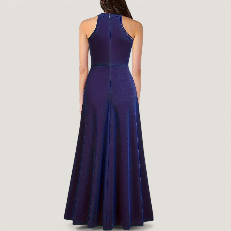 Kvinders Maxi Kjole Halterneck Polyester Uden Ærmer