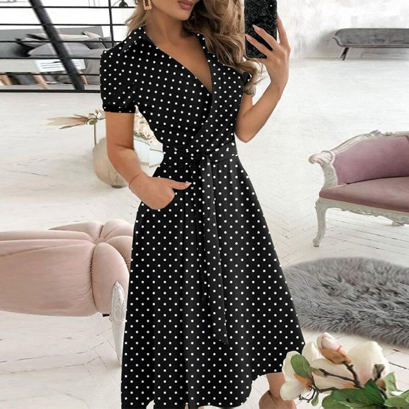 Kvinders Maxi Kjole Klassisk Design Bomuld