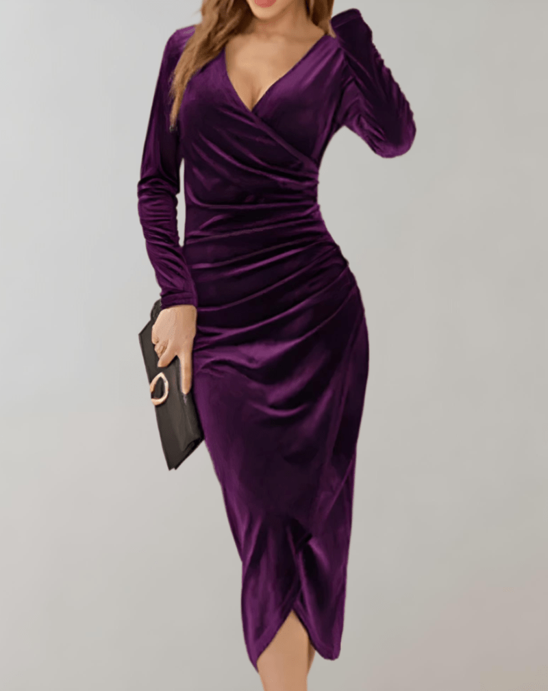 Kvinders Midi Kjole Bodycon Velour