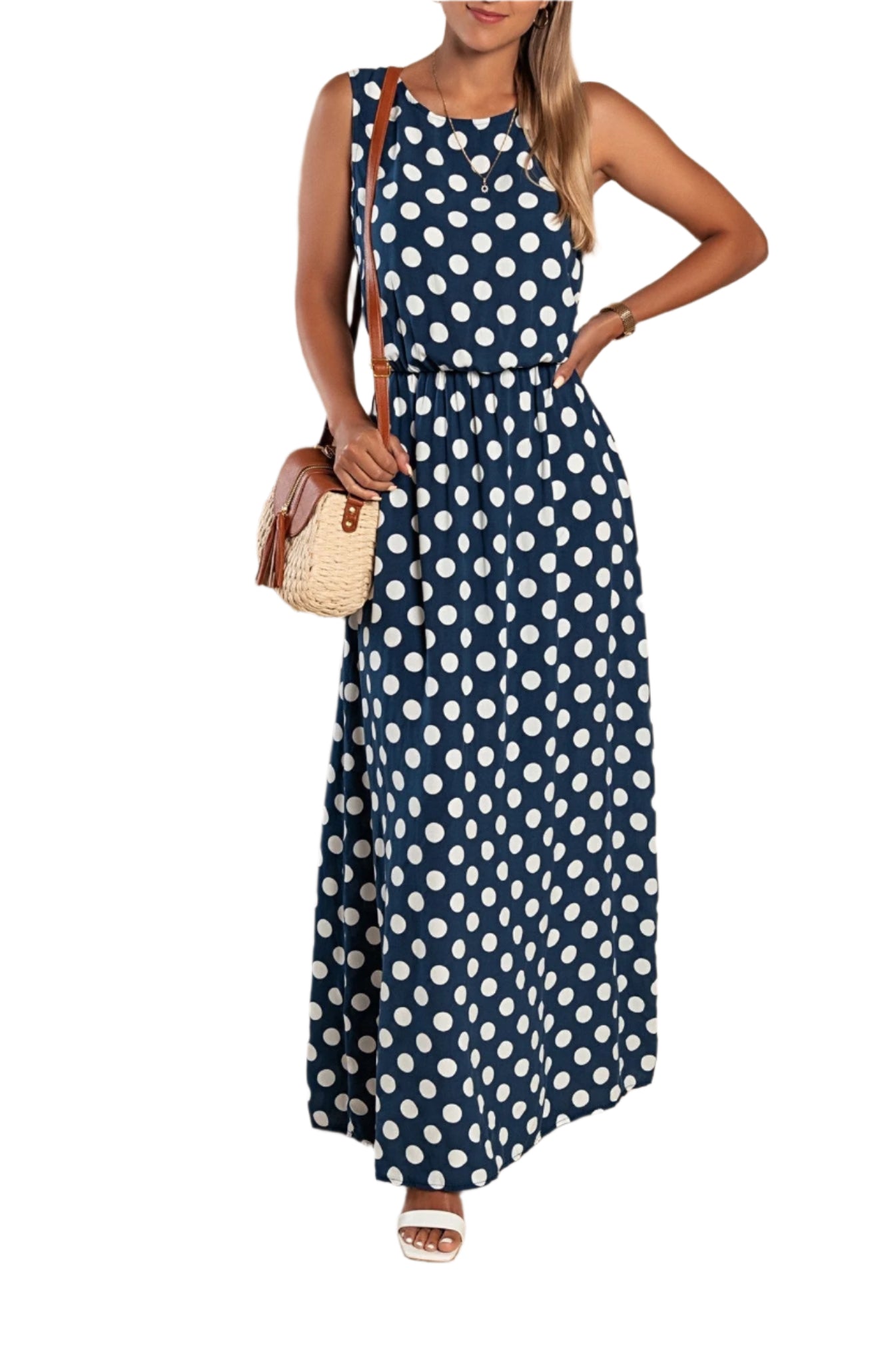 Kvinders Midi Kjole Polka Dot Stil