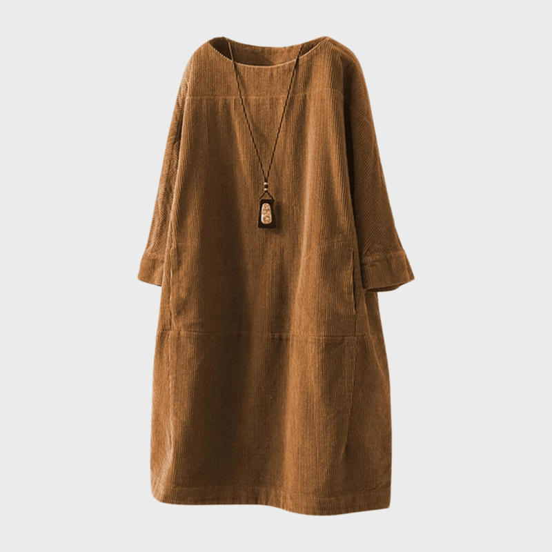 Kvinders Midi Kjole Vintage Velour Polyester