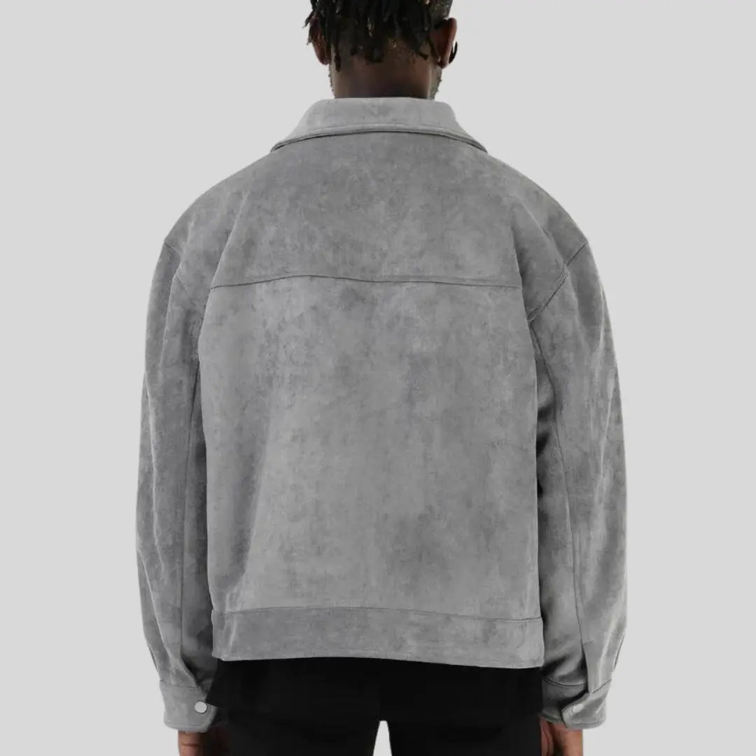 Herre Jakke med Lynlås og Flere Lommer Casual Stil