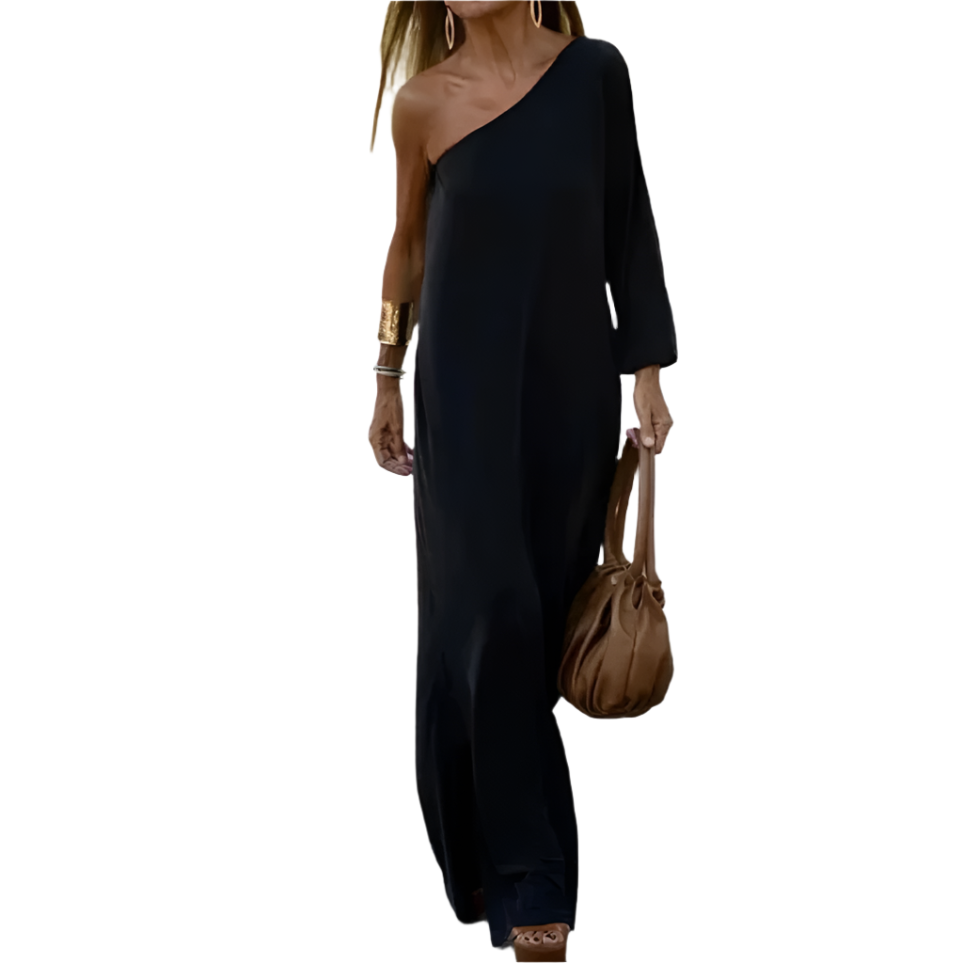 Kvinders One-Shoulder Kjole Asymmetrisk Design
