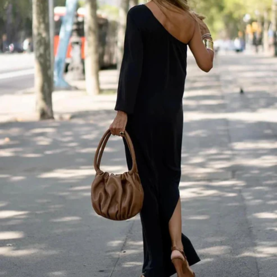 Kvinders One-Shoulder Kjole Asymmetrisk Design