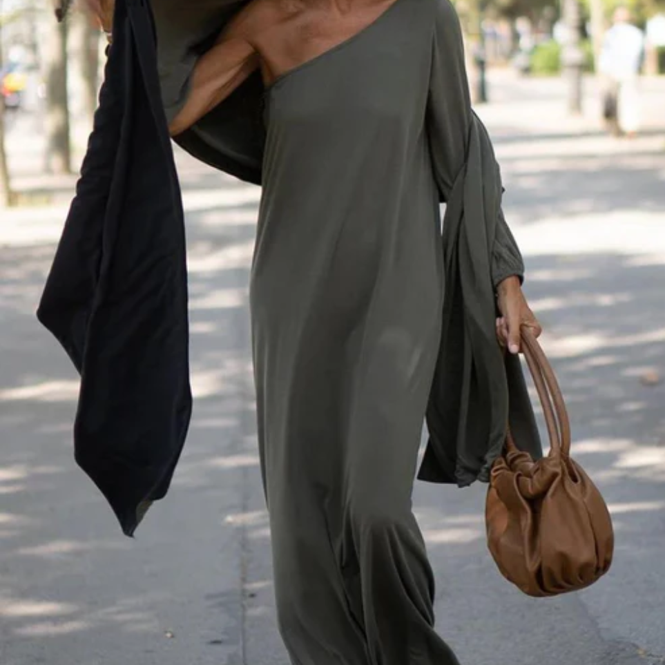 Kvinders One-Shoulder Kjole Asymmetrisk Design