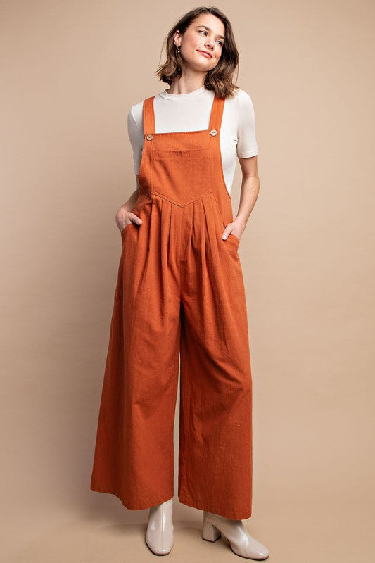 Kvinders Overalls med Pintuck Detalje og Lommer i Rust