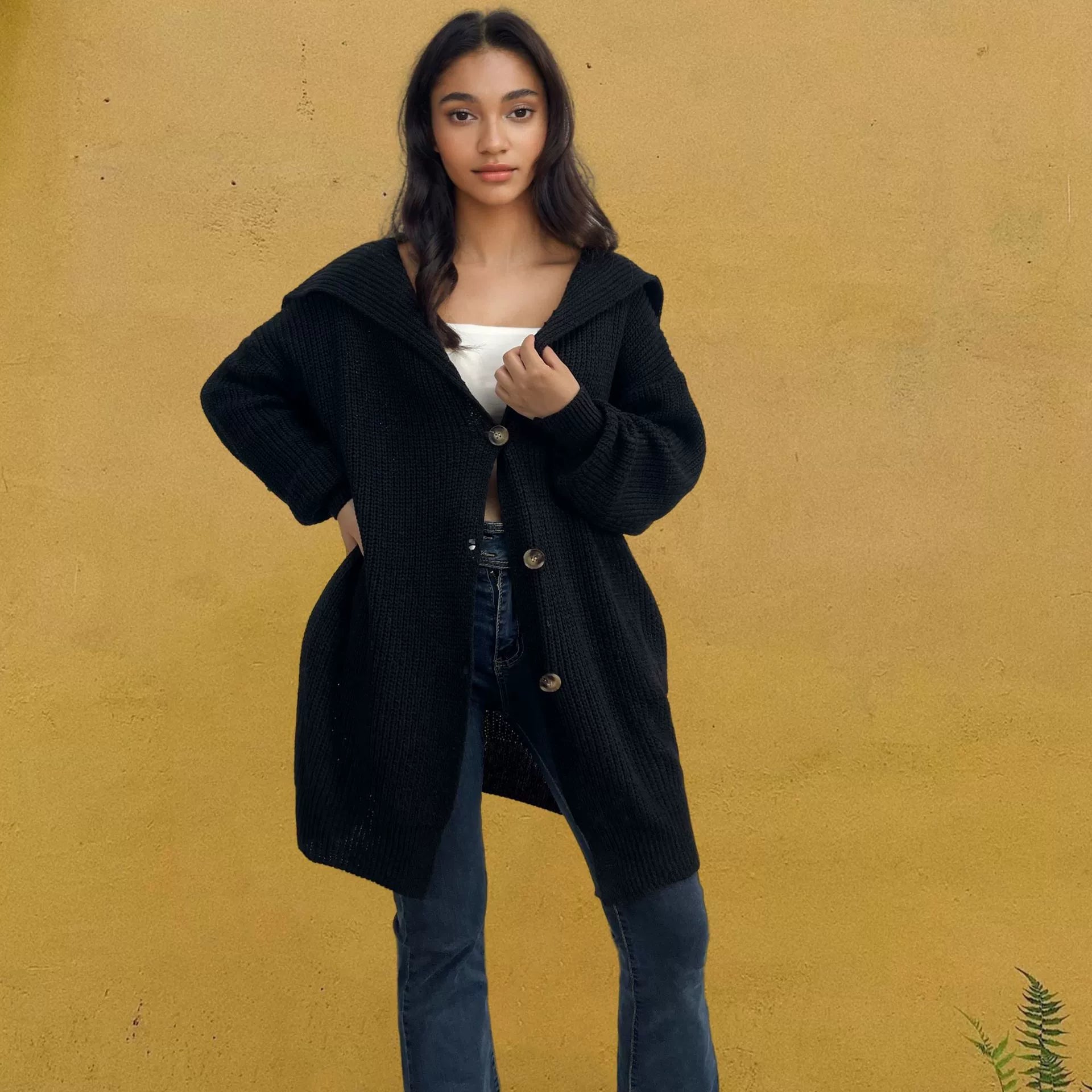 Kvinders Oversized Cardigan Strikket Uld