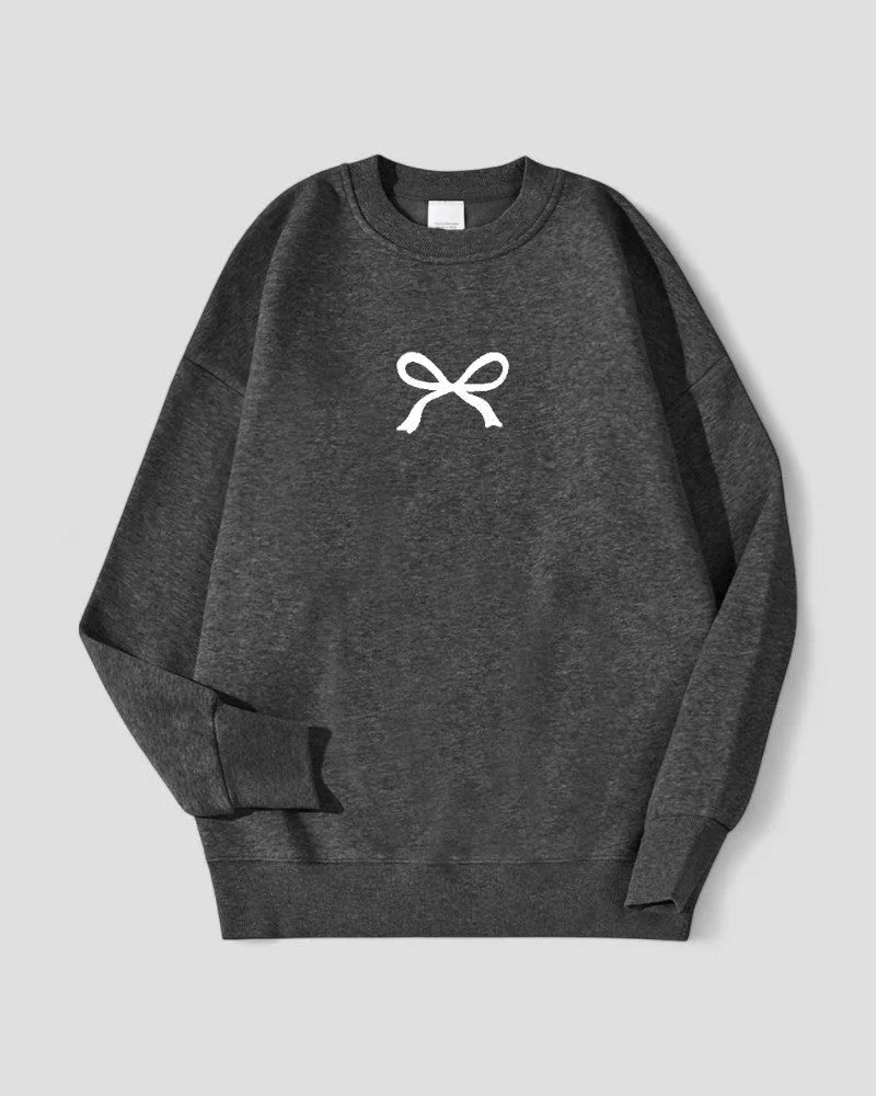 Kvinders Oversized Sweatshirt med Sløjfeprint