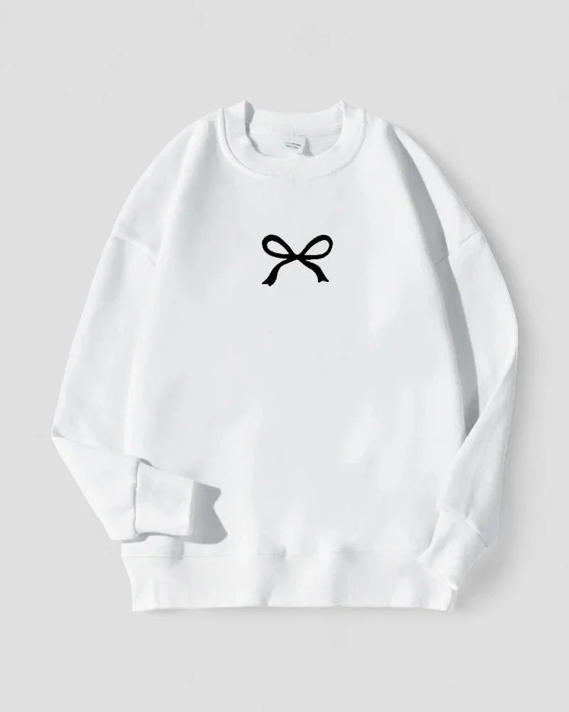 Kvinders Oversized Sweatshirt med Sløjfeprint