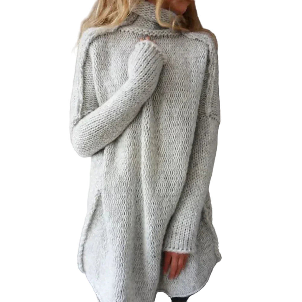 Kvinders Oversized Turtleneck Sweater Chunky Strik