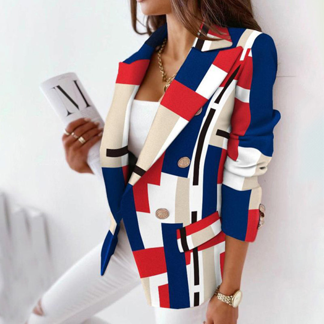 Kvinders Plaid Blazer med Termisk Foring