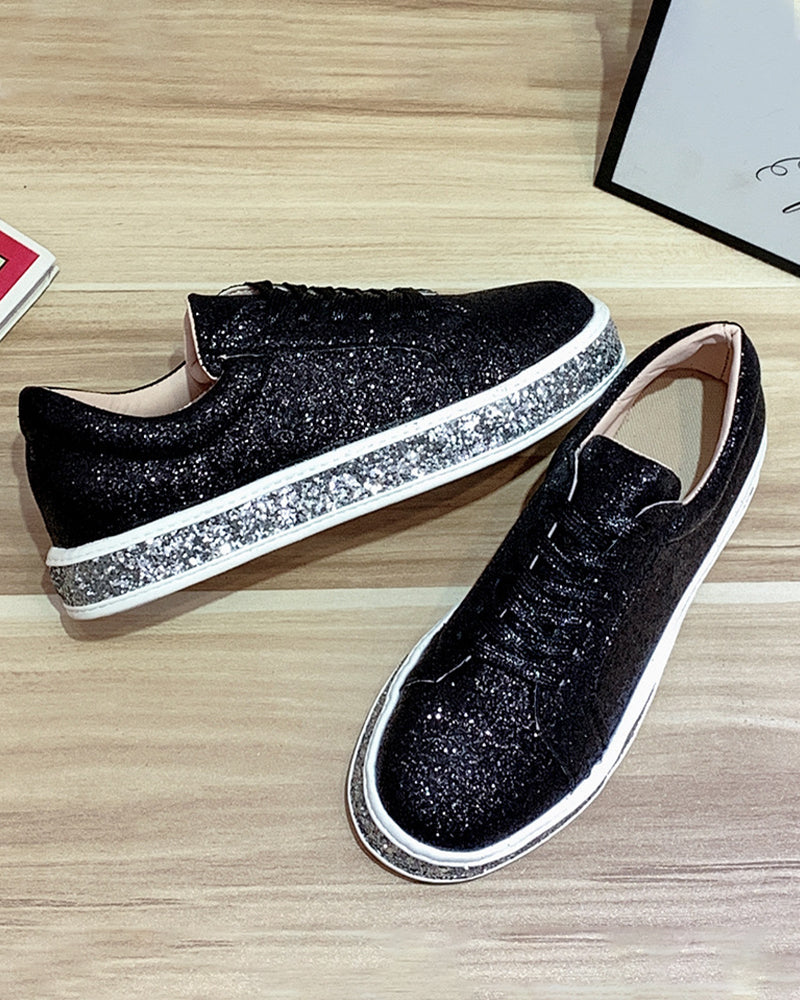 Kvinders Platform Sneakers Glitter Casual Stylish