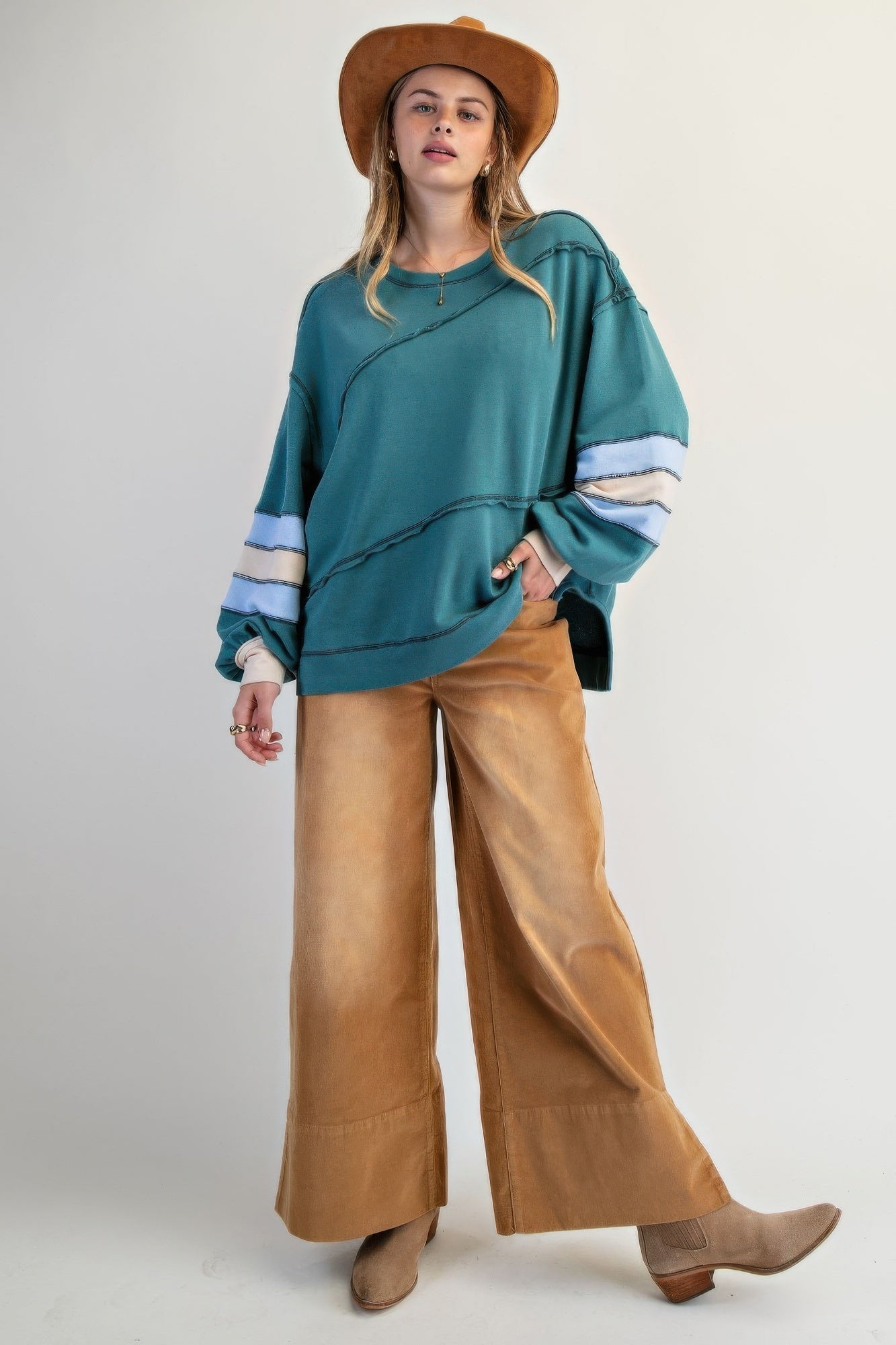 Kvinders Pullover Farvemix Broderi Bomuld