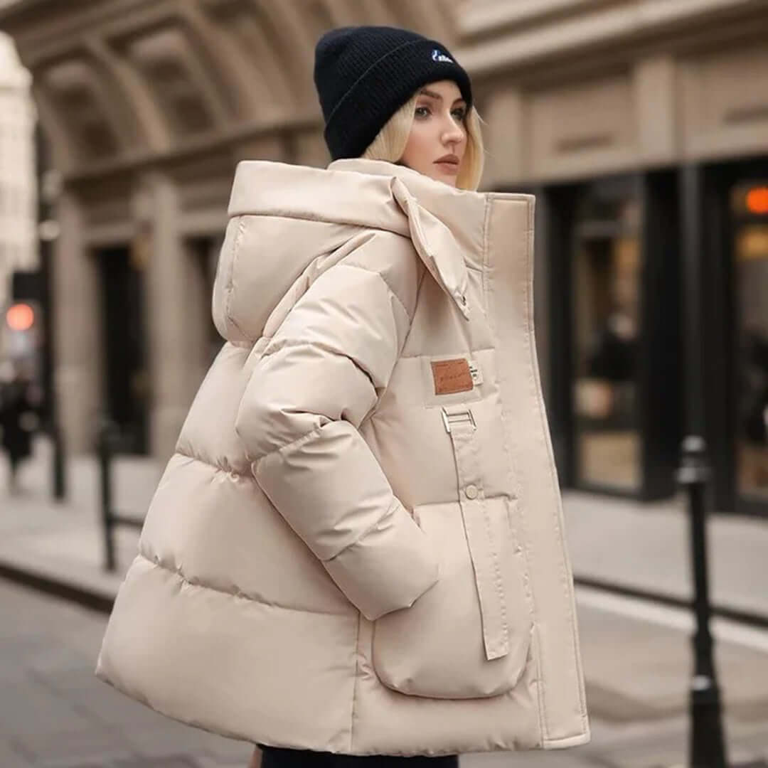 Kvinders Quilted Jakke Med Hætte