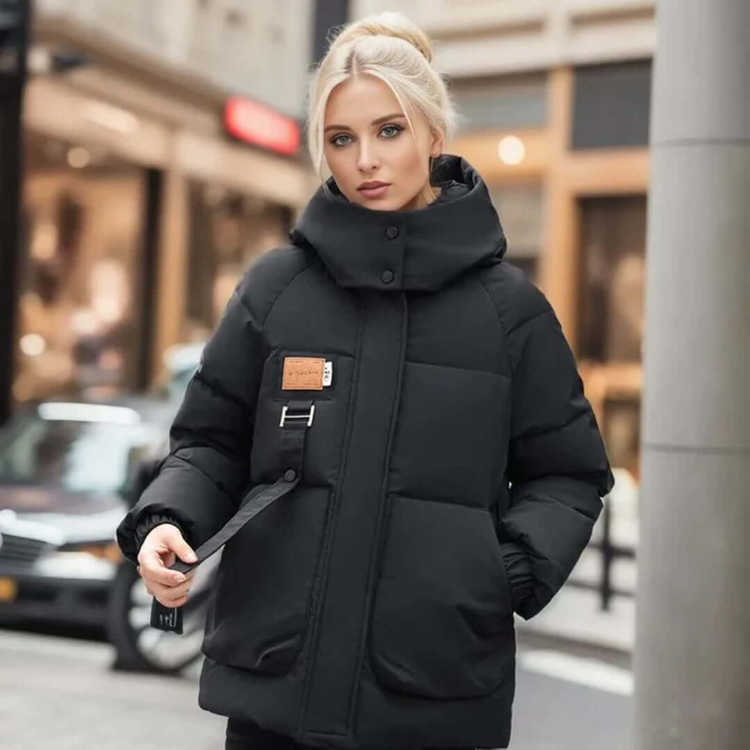 Kvinders Quilted Jakke Med Hætte