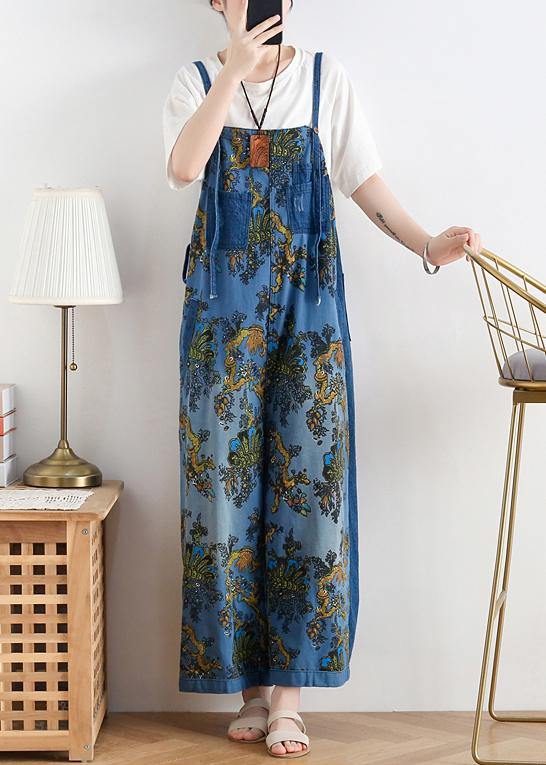Kvinders Retro Etnisk Stil Denim Overalls