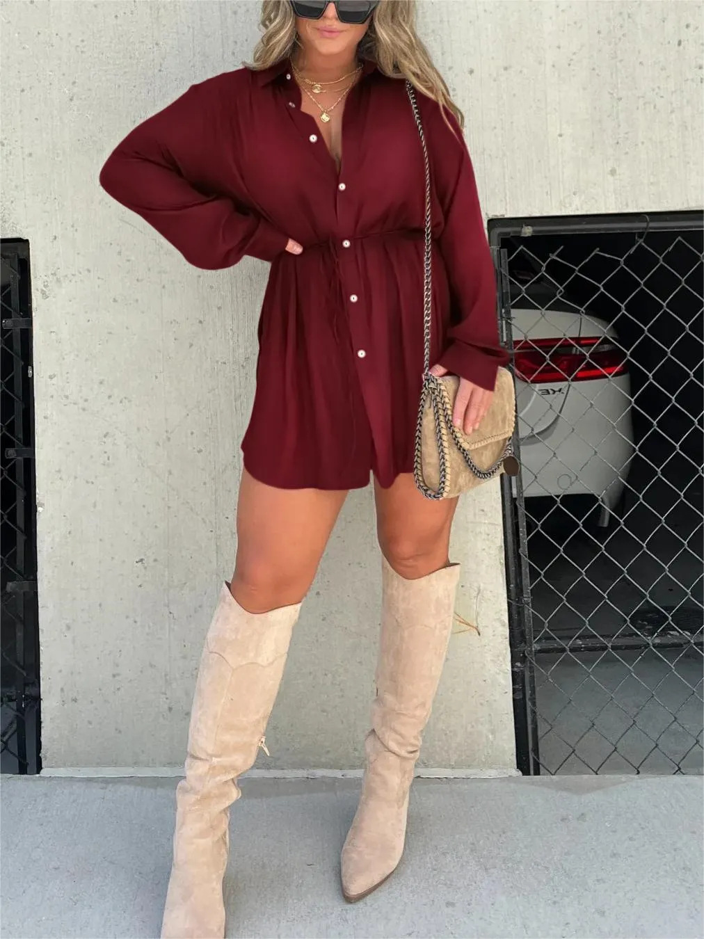 Kvinders Romper Kjole Satin Kort Trendy