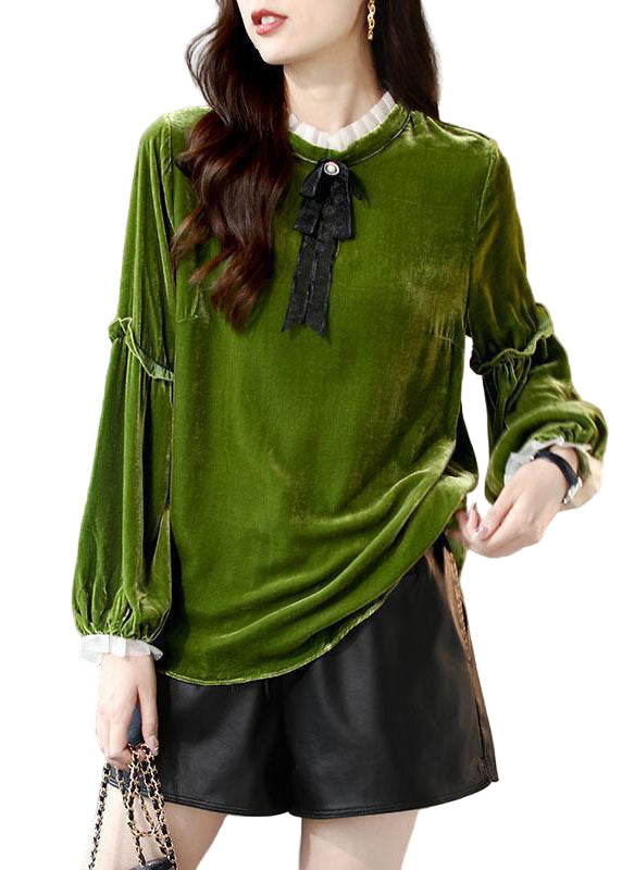 Kvinders Ruffled Patchwork Shirt