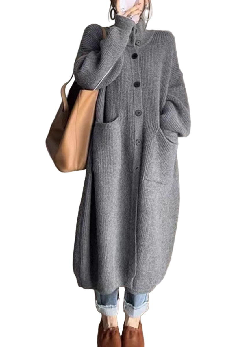 Kvinders Rullekrave Strik Sweater med Lommer