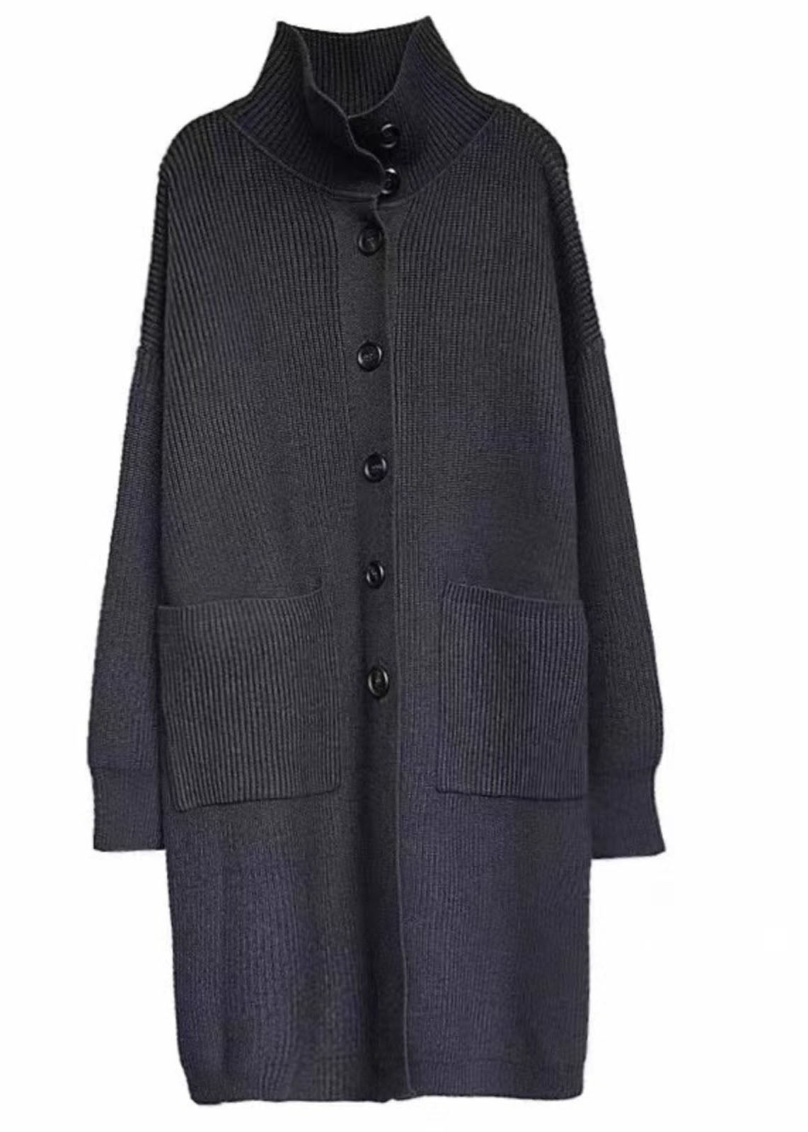 Kvinders Rullekrave Strik Sweater med Lommer