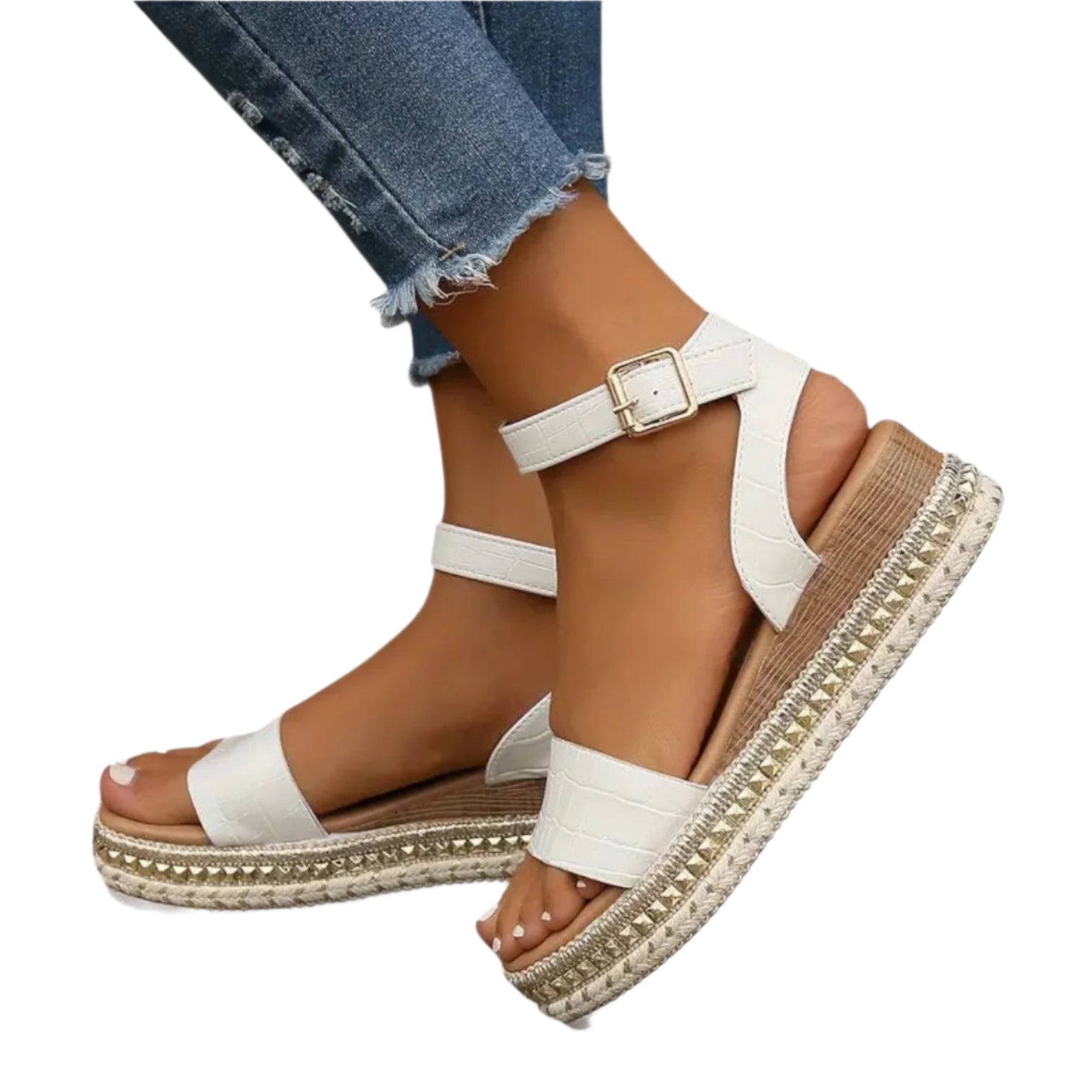 Kvinders Sandaler Platform med Ankelrem i Kunstlæder