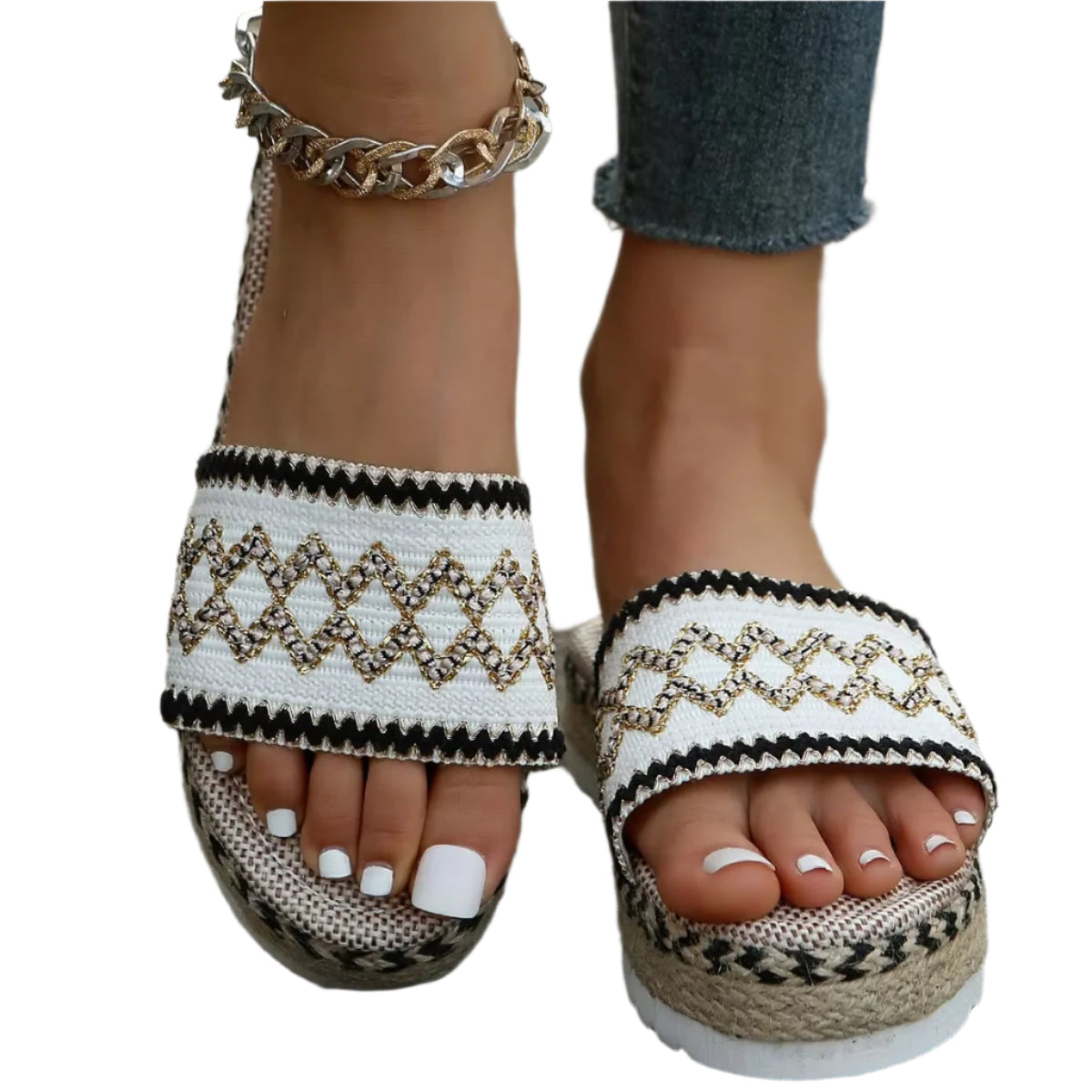 Kvinders Sandaler med Ergonomisk Design og Woven Detaljer