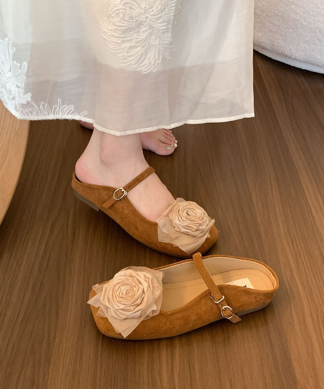 Kvinders Slide Sandaler med Blomsterdesign