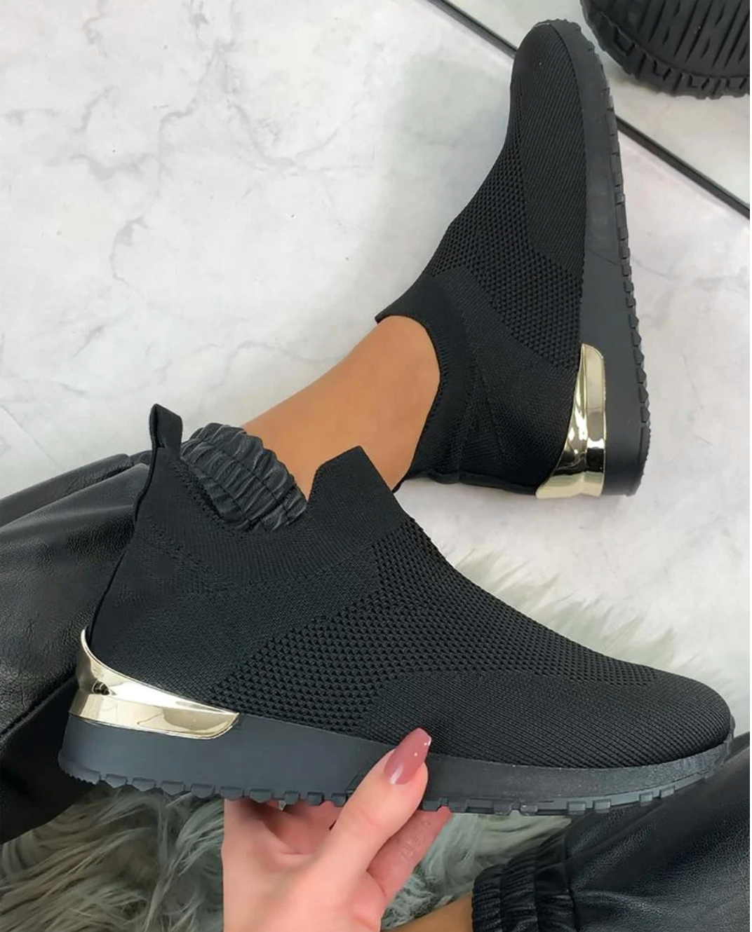 Kvinders Slip-On Sneakers Moderne Stil