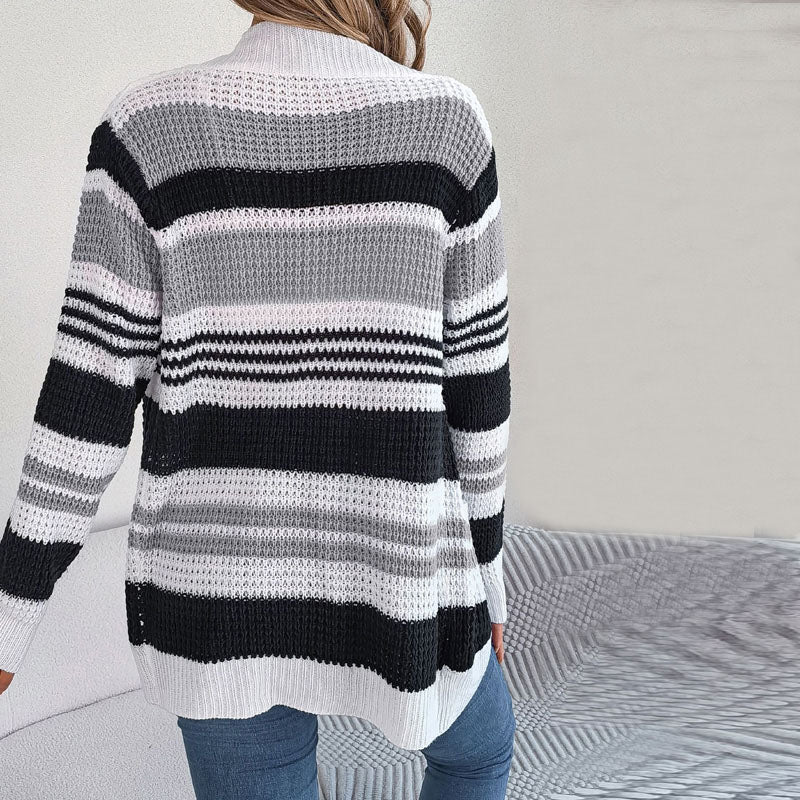 Kvinders Stribet Strik Sweater