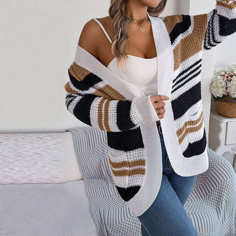 Kvinders Stribet Strik Sweater
