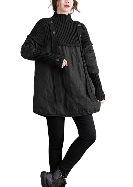 Kvinders Strik Trøje med Patchwork Design