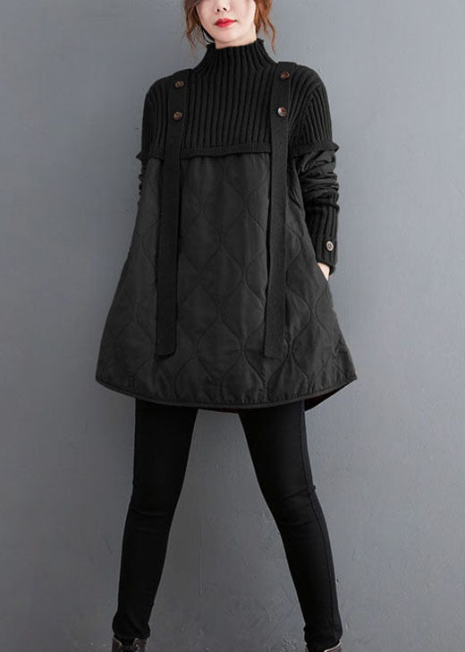 Kvinders Strik Trøje med Patchwork Design