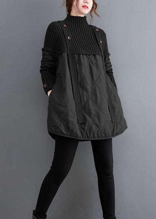Kvinders Strik Trøje med Patchwork Design