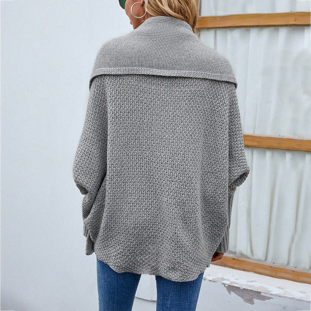 Kvinders Strikket Batwing Sweater Stilfuld