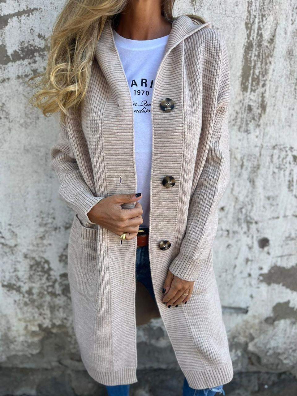 Kvinders Strikket Cardigan Klassisk Stil